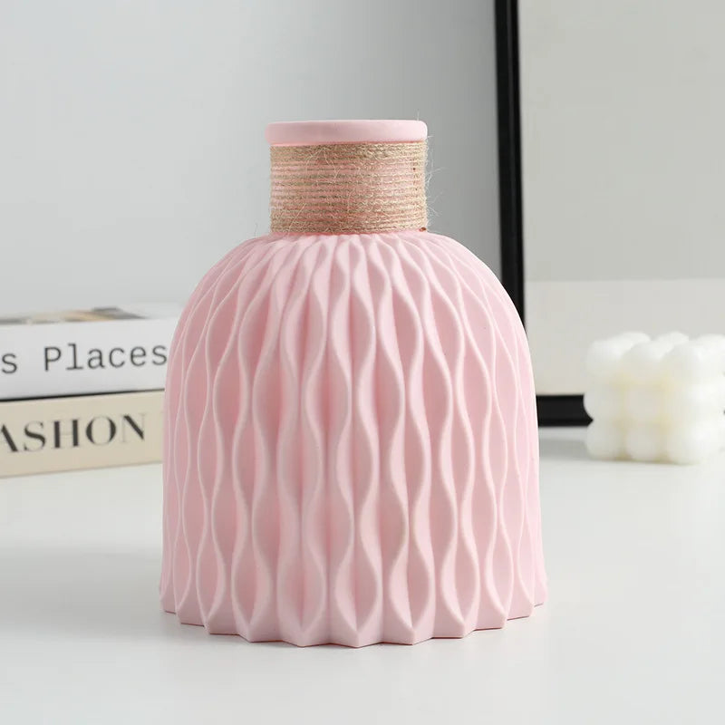 Vaso Decorativo Ondas d’Água com Corda de Sisal