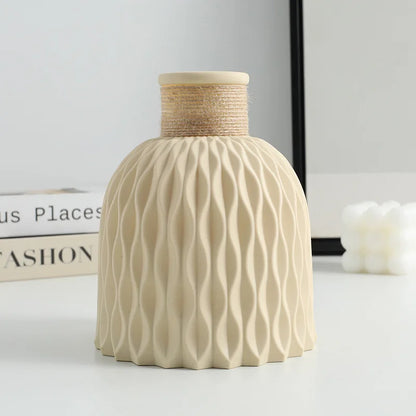 Vaso Decorativo Ondas d’Água com Corda de Sisal
