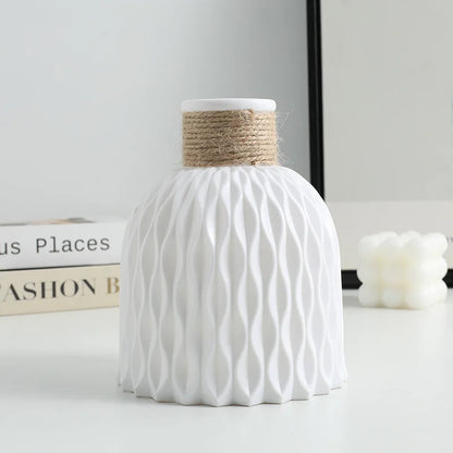 Vaso Decorativo Ondas d’Água com Corda de Sisal
