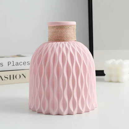 Vaso Decorativo Ondas d’Água com Corda de Sisal