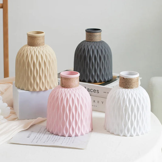 Vaso Decorativo Ondas d’Água com Corda de Sisal
